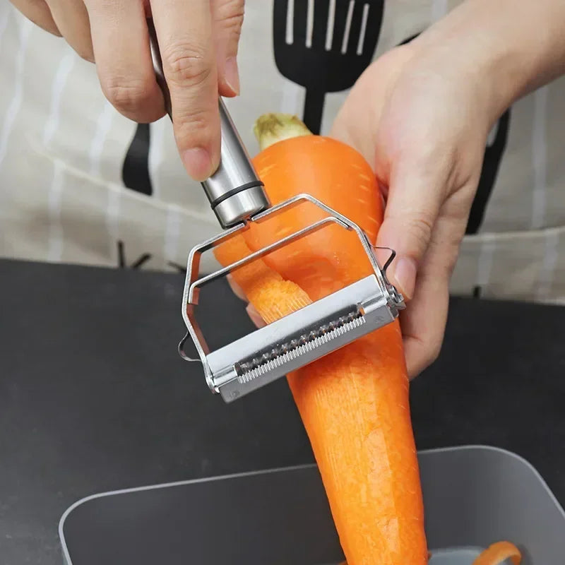 Multifunctional 304 Stainless Steel Vegetable Peeler & Julienne Grater – Fruit, Potato & Carrot Shredder