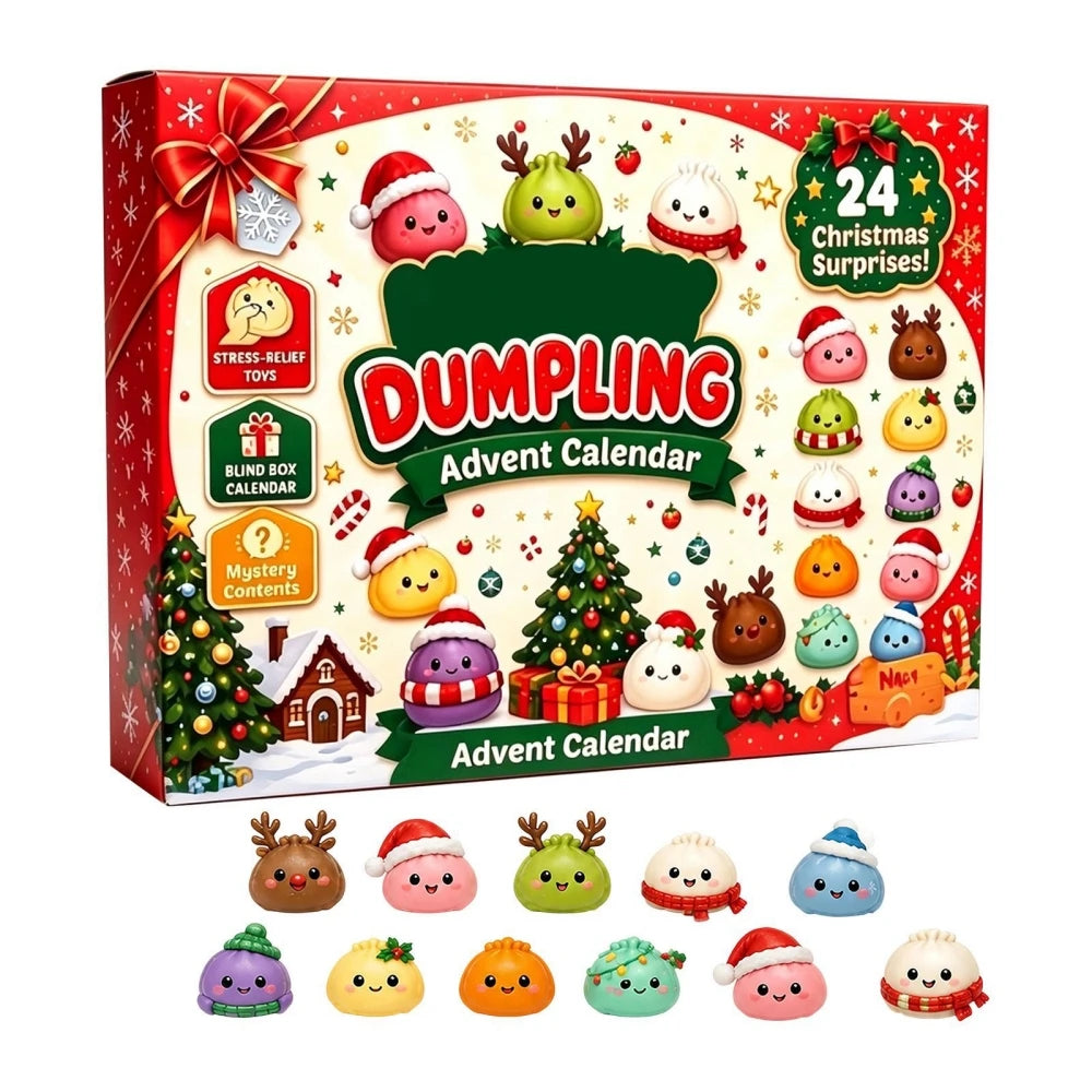 24-Day Dumpling Advent Calendar Ornament Gift Set - Christmas Countdown Desktop Decor & Party Favors