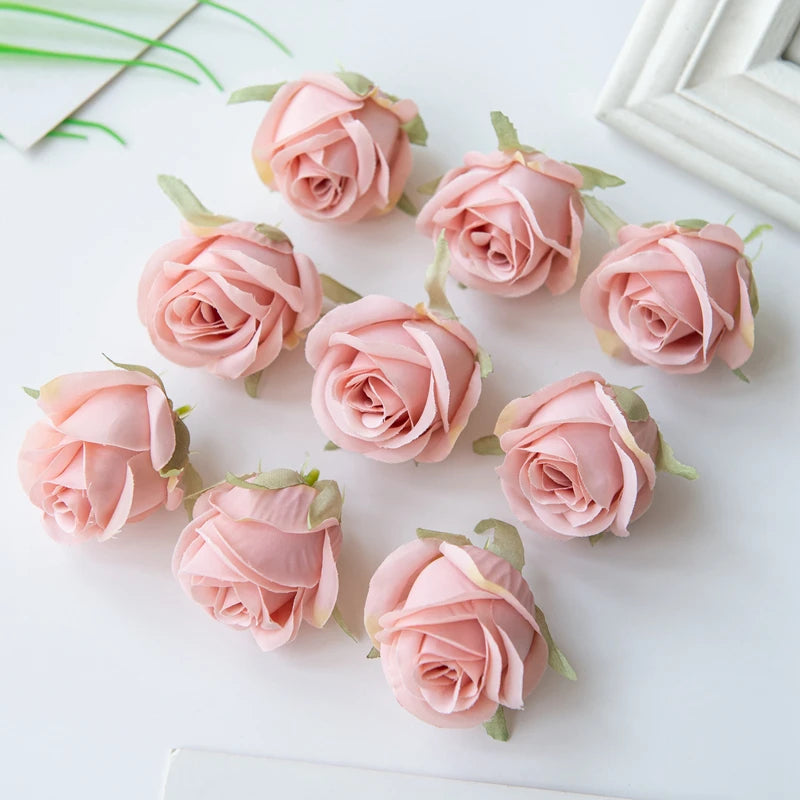 Silk Rose Head Artificial Flowers - 5 or 10-Pack for Wedding & Home Decor, DIY Garland and Flower Wall