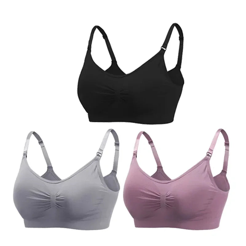 3-Pack Maternity Nursing Bras – Soft Wire-Free Breastfeeding Bra for Pregnancy & Nursing