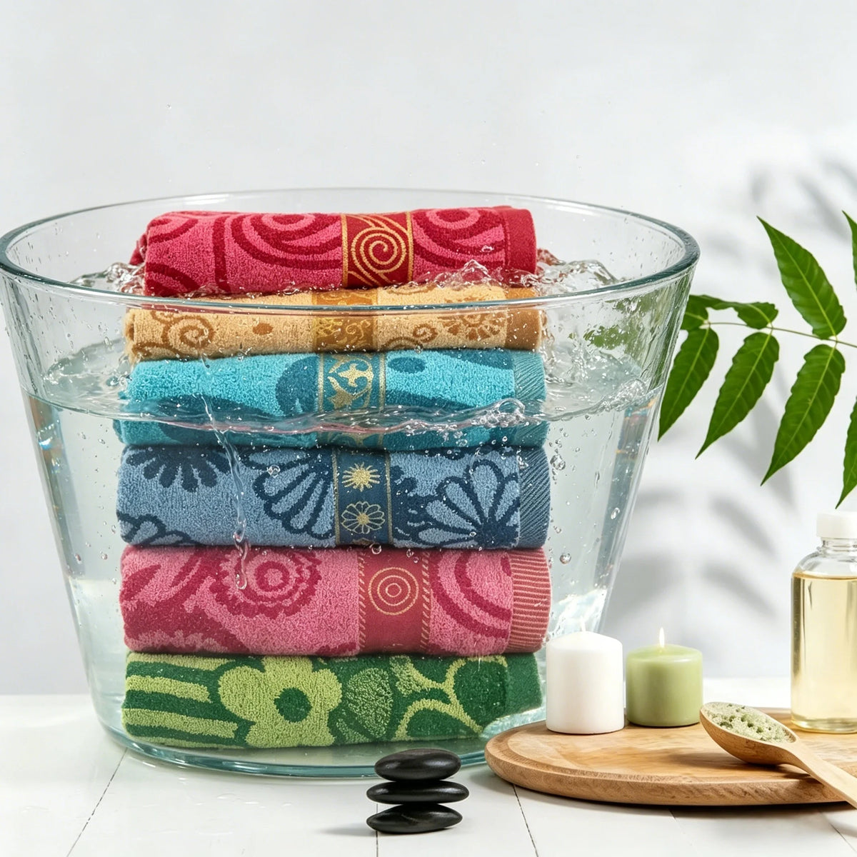 Quick Dry Ultra Soft Bath Towel Set - High Absorbency Combed Cotton Blend