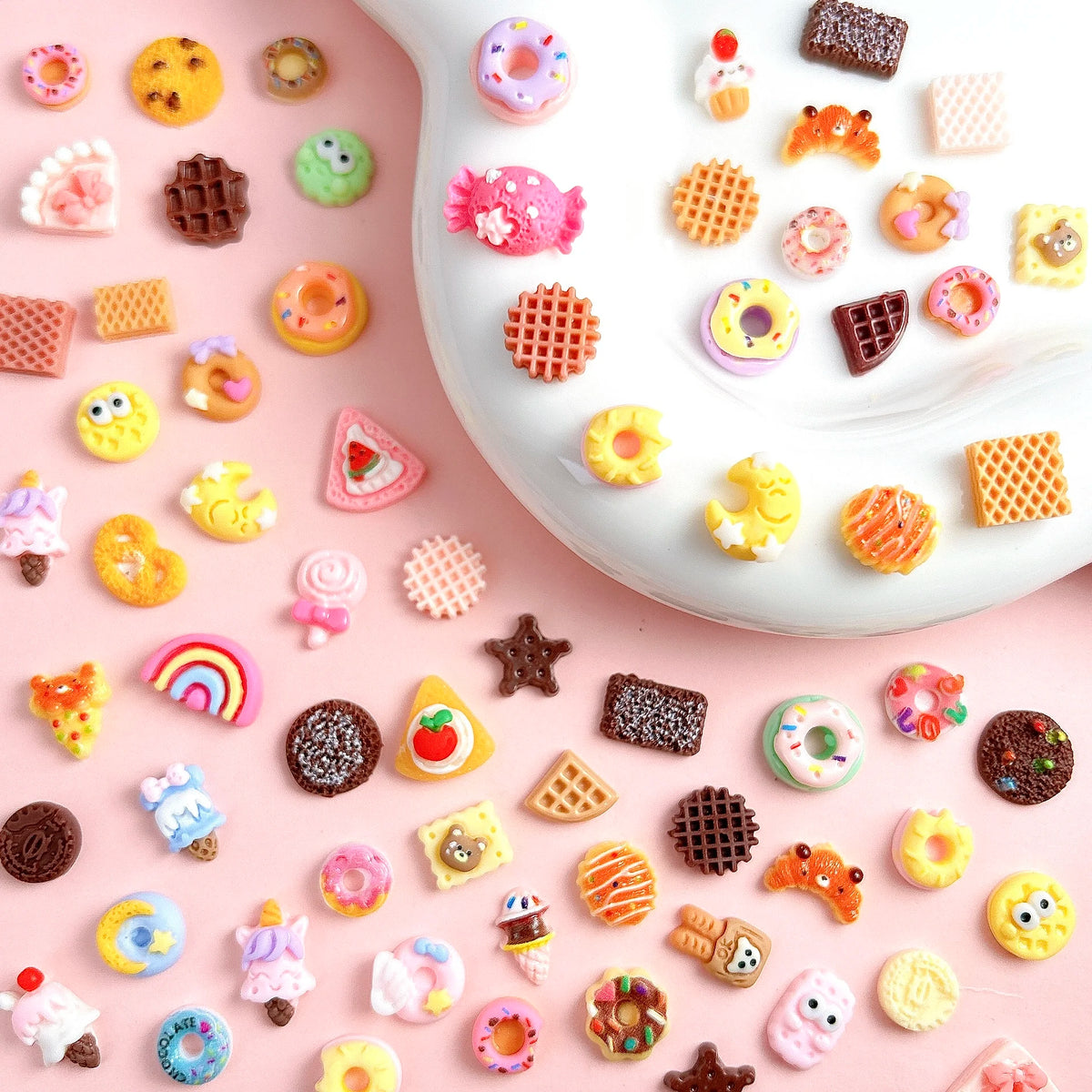 50-Pack Cartoon Resin Nail Charms for DIY Nail Art view 2