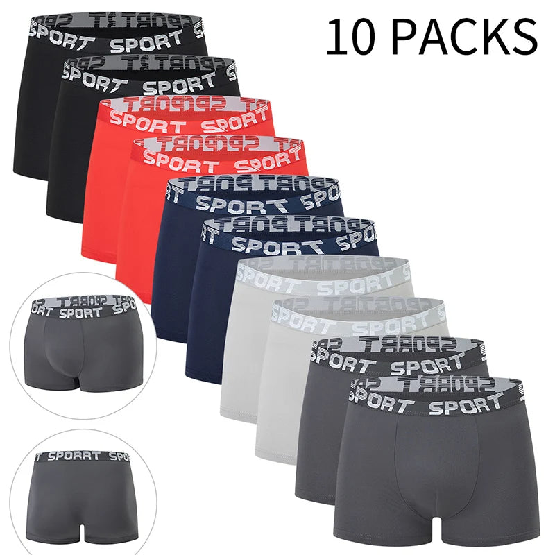 5/10-Pack Men's Black and Gold Printed Boxer Briefs - Comfortable Stretch Underwear for Sports, Beach & Leisure