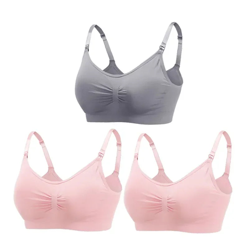 3-Pack Maternity Nursing Bras – Soft Wire-Free Breastfeeding Bra for Pregnancy & Nursing