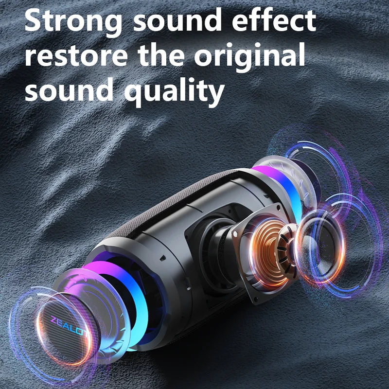 20W Wireless Portable Bluetooth Speaker with 3000mAh Battery, Outdoor Subwoofer, EQ Modes and Dual Pairing