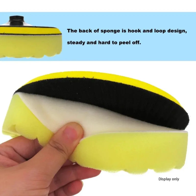 Car Polishing Pad Kit 5/6/7-Inch (12.7/15.2/17.8 cm) Self-Adhesive Buffing Pads 5-Pack Car Detailing Waxing Sponge