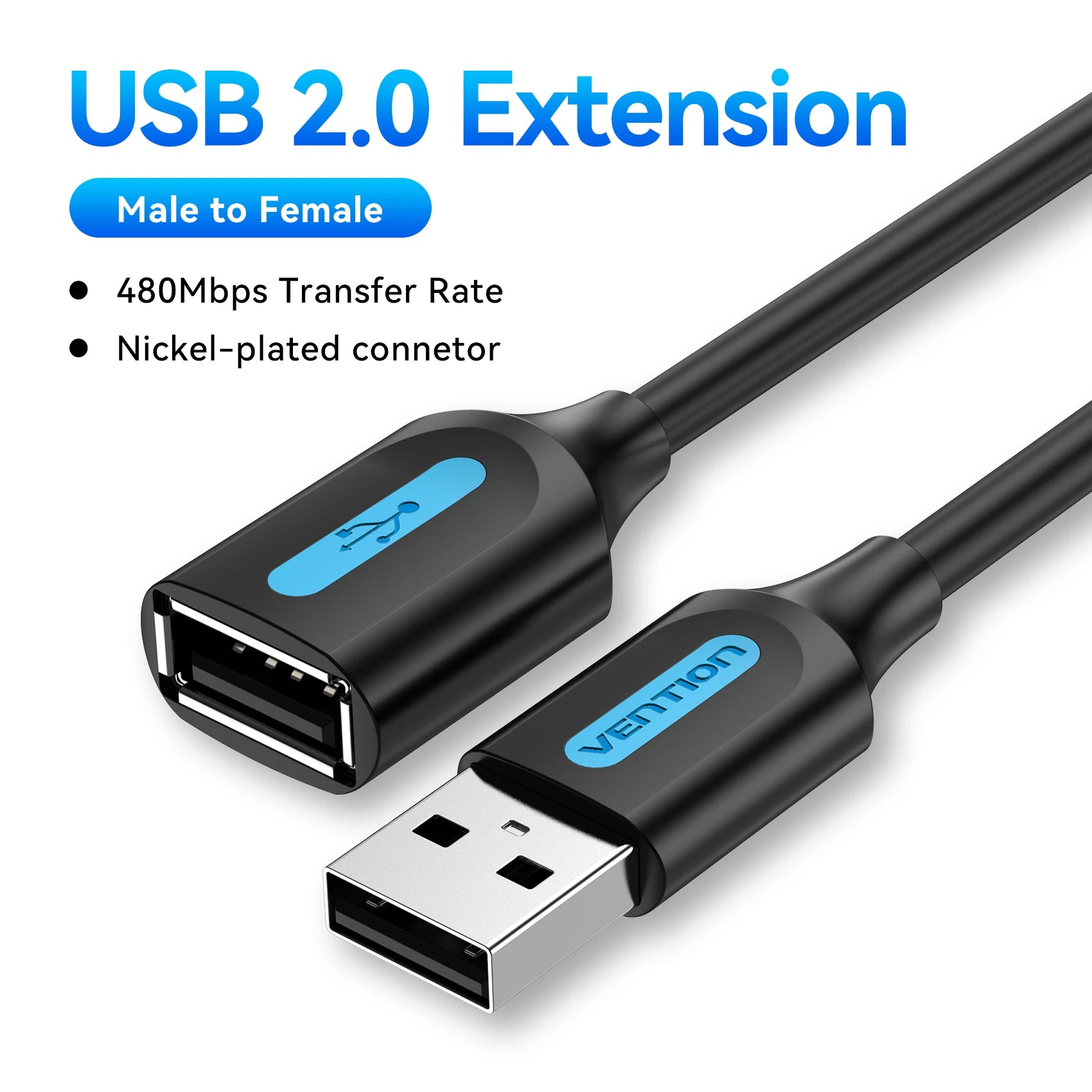 USB 3.0 Extension Cable (Male to Female) – 5Gbps High-Speed USB-A Data & Charging Cord for Smart TV, PS4, Xbox One, PC, Printers