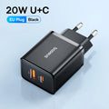 20W USB-C Fast Charger Dual Port PD Quick Wall Adapter – Compact Travel Charger for iPhone and Android