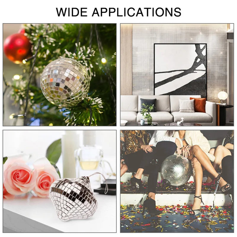 Self-Adhesive Mini Square Mirror Mosaic Tile Strip 4 x 100 cm (1.6 x 39.4 in) - Acrylic Mirror Wall Sticker in Silver, Gold, Rose Gold for DIY Home, Bathroom & Wedding Decor