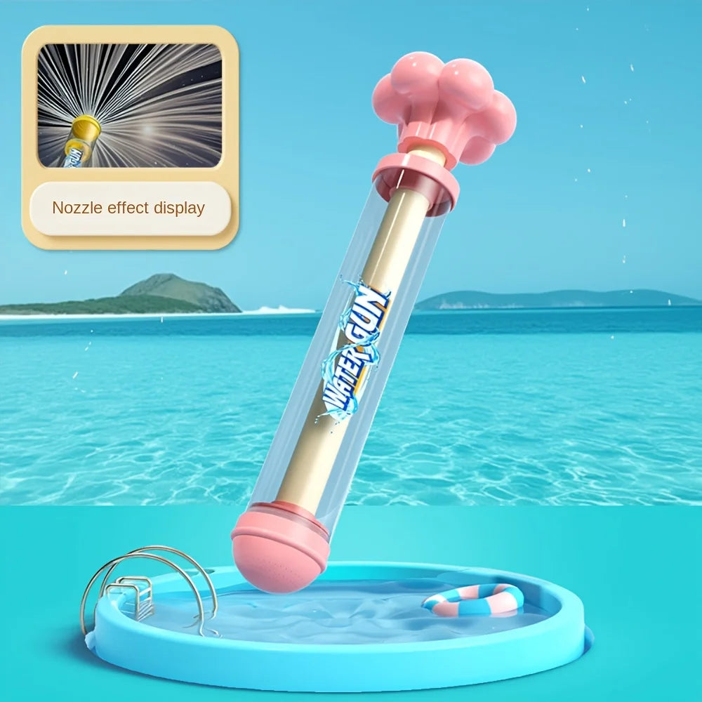 Pusher-Style Water Jet Spray Toy Firework Splash Pool Sprinkler for Kids (Yellow/Blue/Purple/Pink)