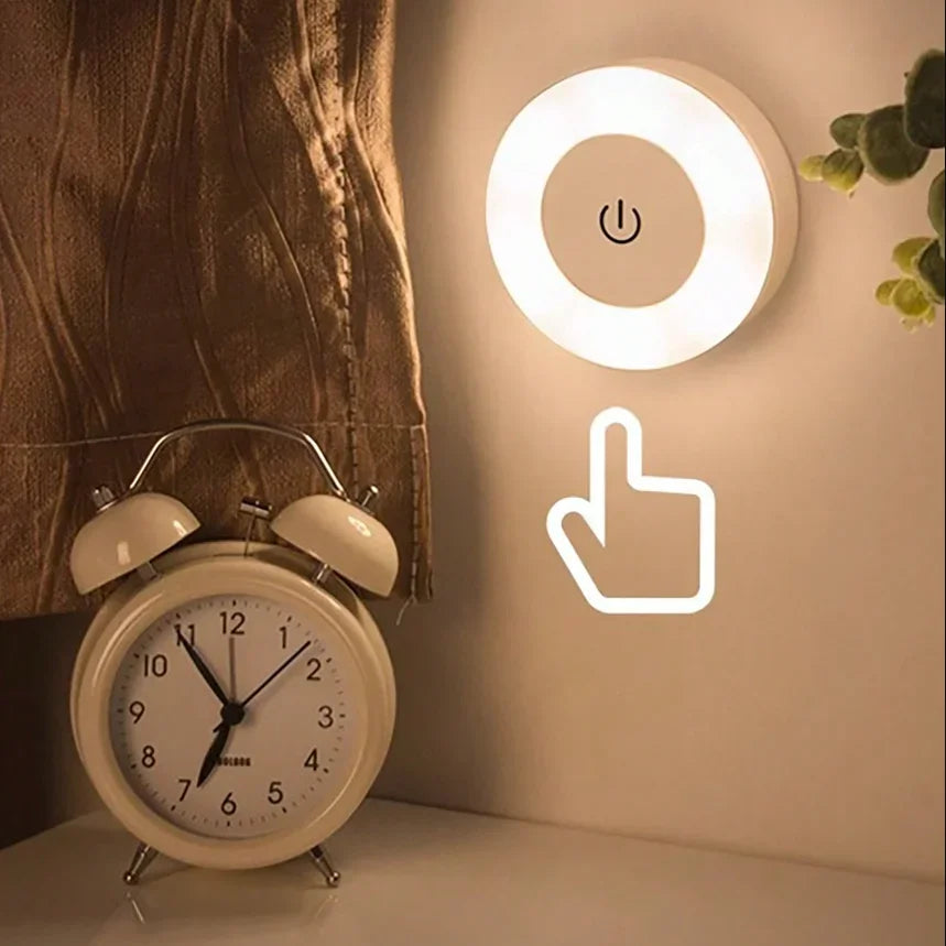 LED USB Rechargeable Touch Wall & Portable Night Light - Dimmable Magnetic Bedside Lamp for Bedroom, Living Room, Nursery