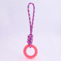 Interactive Spiked Dog Ring Toy - Rubber Chew for Teeth Cleaning & Training