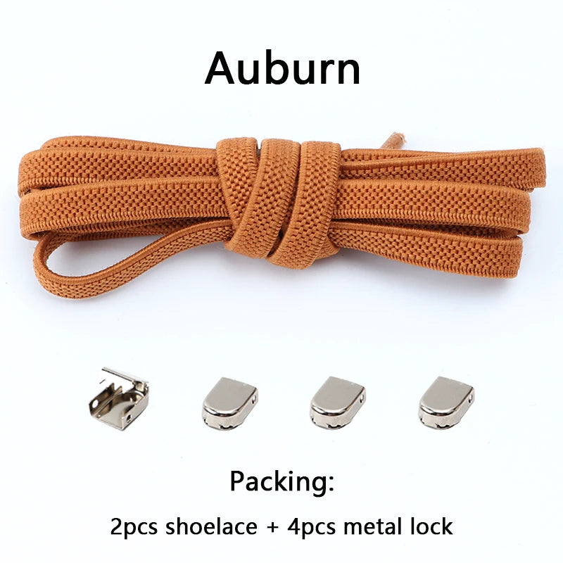 No-Tie Elastic Shoelaces with Metal Buckles – 1 Pair Quick Laces, One Size Fits All for Adults & Kids (105 cm / 41.3 in)