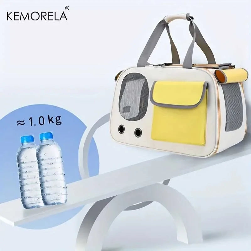 Portable Soft-Sided Nylon Pet Carrier for Cats & Small Dogs - Travel Mesh Carrier for Outdoor & Car