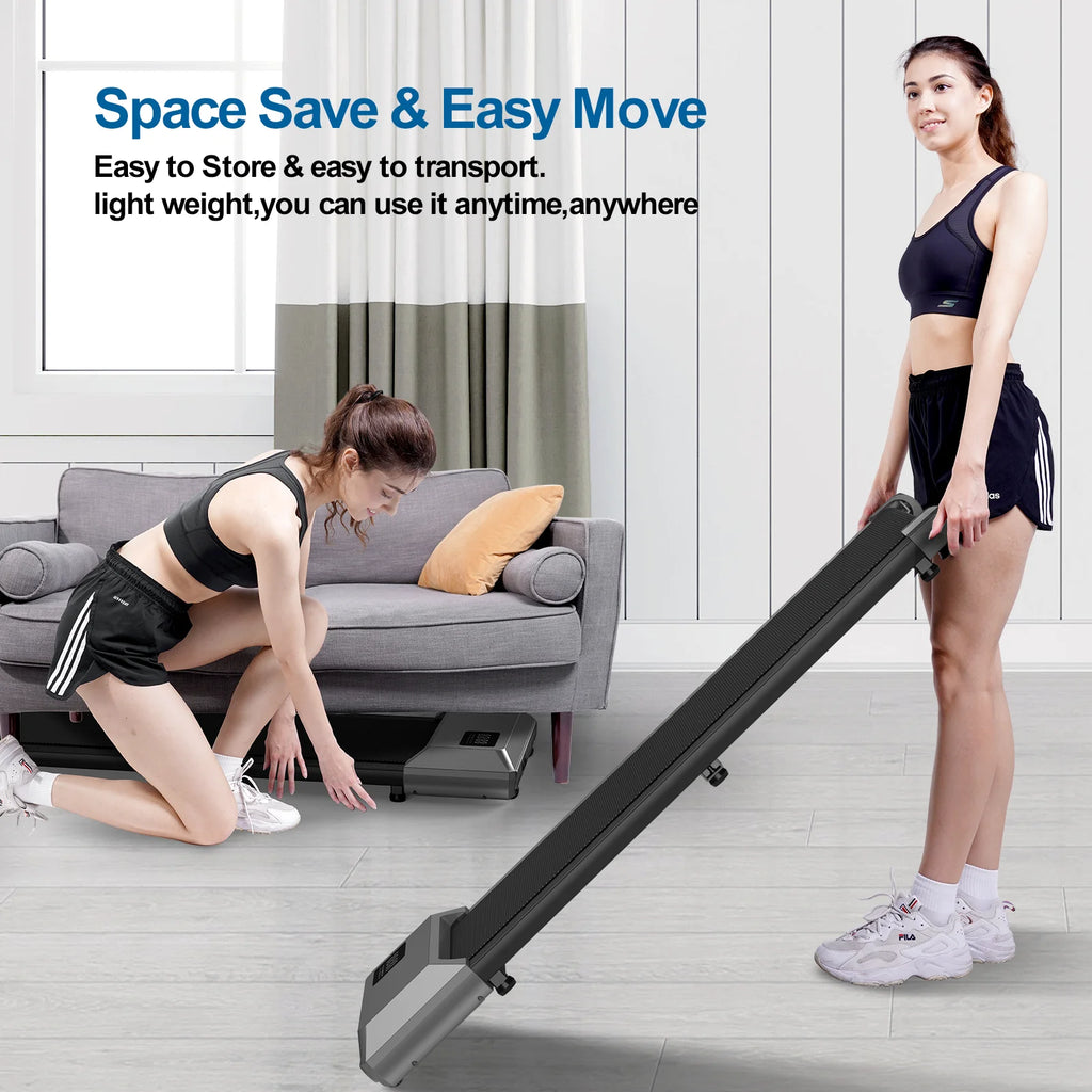 2-in-1 Portable Walking Pad Treadmill for Home & Office — Under-Desk Mini Treadmill with LCD Screen, Quiet, 250 lb Capacity