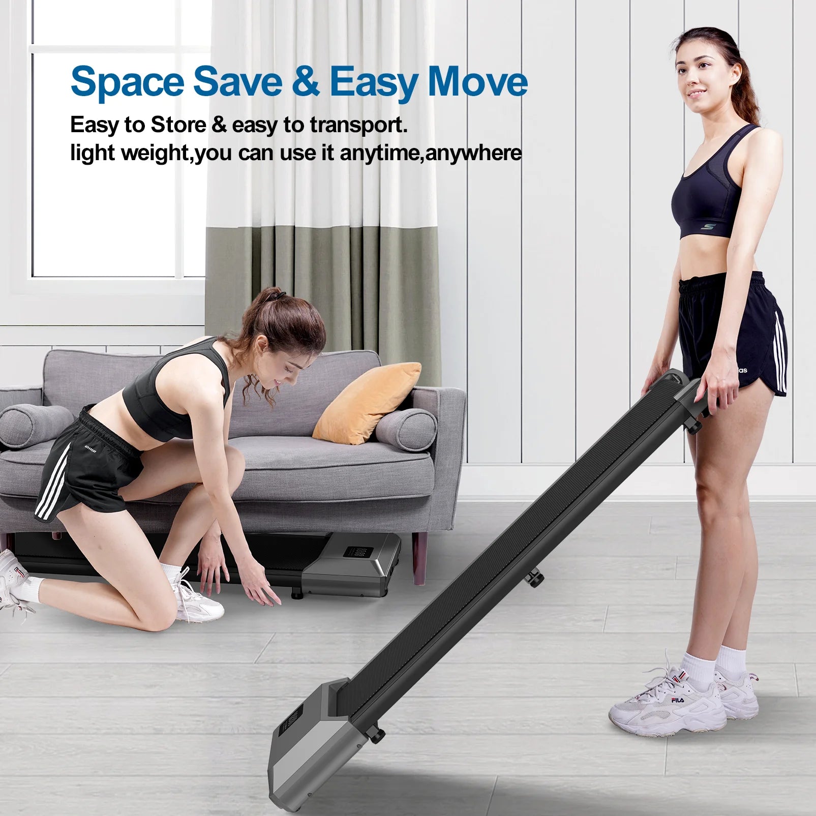 2-in-1 Portable Walking Pad Treadmill for Home & Office — Under-Desk Mini Treadmill with LCD Screen, Quiet, 250 lb Capacity