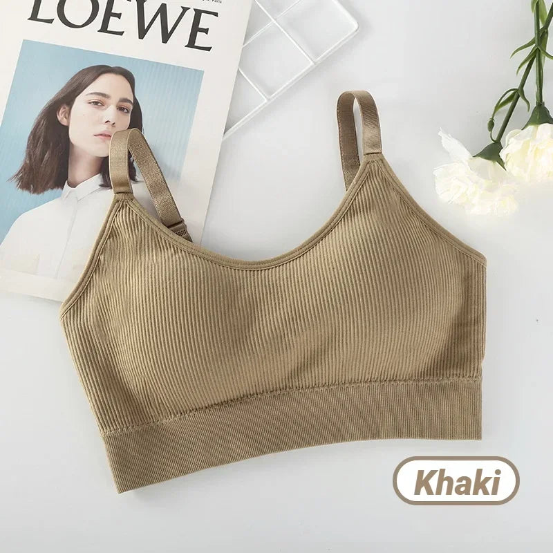 Seamless Wireless Bralette Full-Cup Breathable Cotton Removable Pads Wire-Free Sports & Sleep Bra