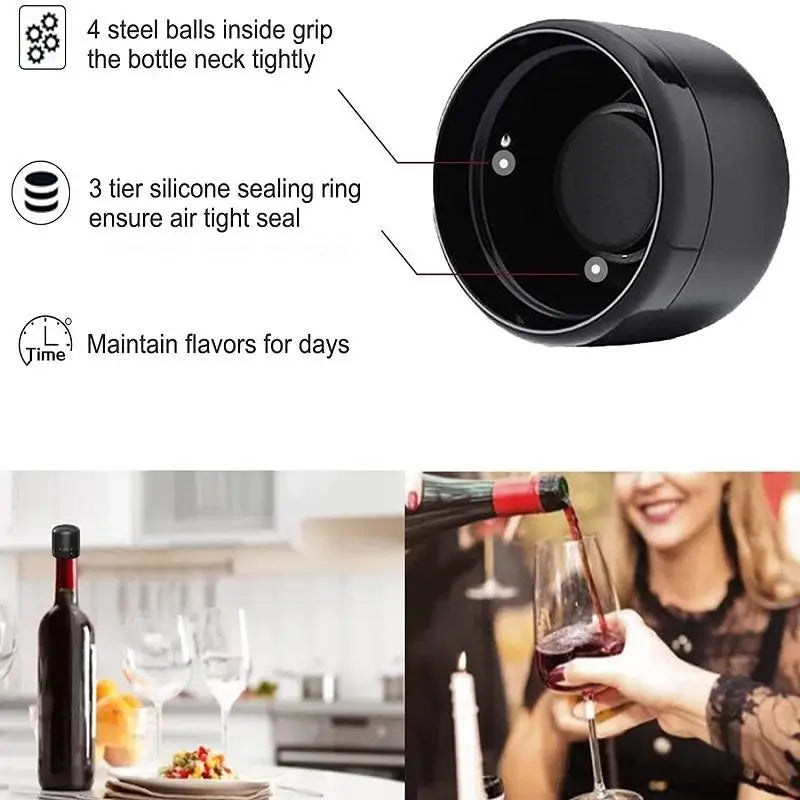 Reusable Silicone Vacuum Wine Stoppers — 1/2/4-Pack Champagne Bottle Sealers, Wine Preserver
