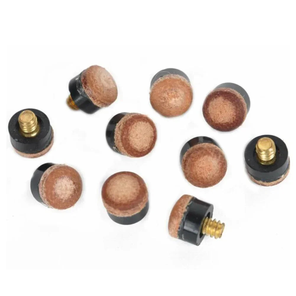 5/10 Pack Screw-In Pool Cue Tips 10mm-13mm (0.39-0.51 in) Snooker Billiards Replacement Leather Tips