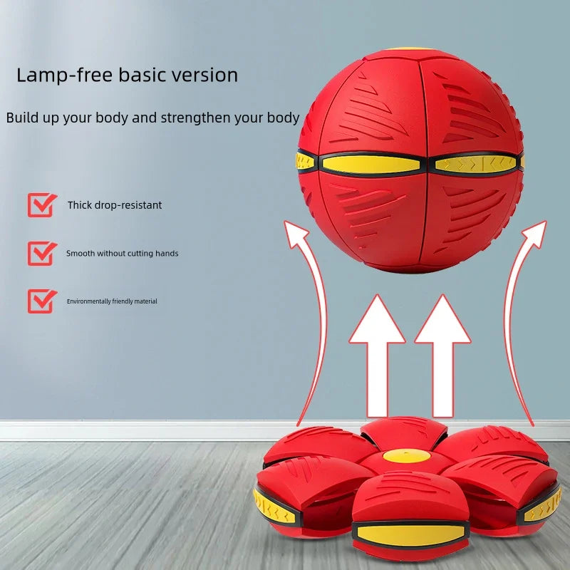 Blue Flying Saucer Vent Ball - 9.8 in (25 cm) Deformable Foot Decompression Toy for Parent-Child Outdoor Play