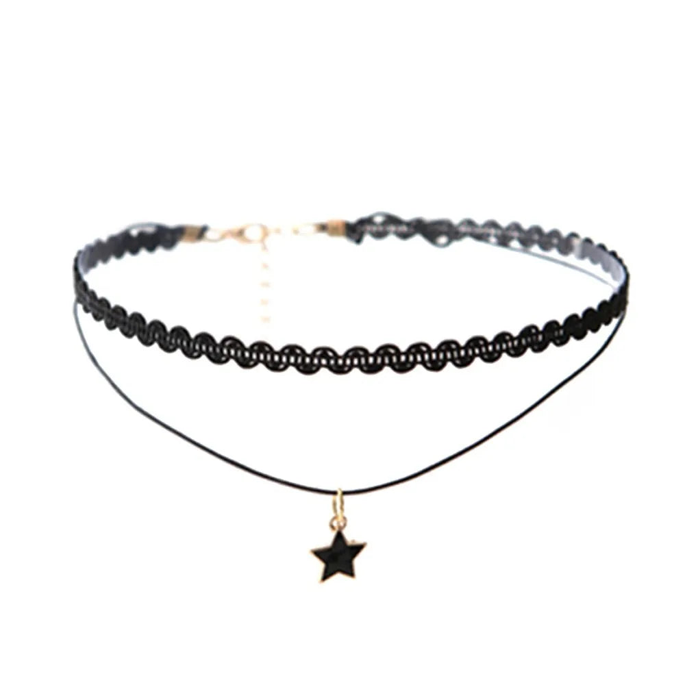 Black Lace Choker Necklace - Gothic Punk Collar view 11