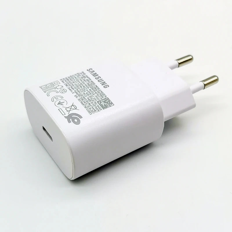 25W USB-C PD Fast Charger Adapter with 1.0 m (3.3 ft) Type-C Cable - EU Plug, PD & PPS Super Fast Charging
