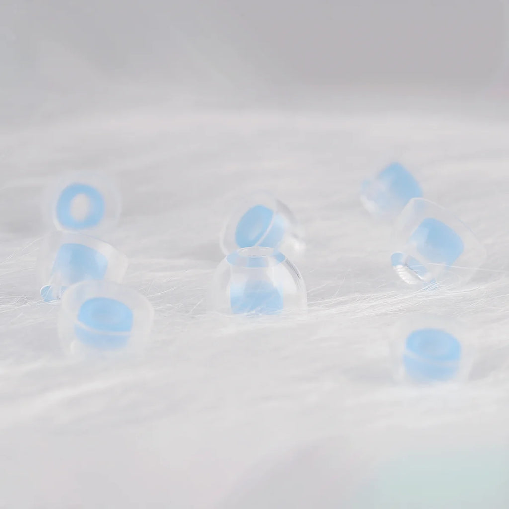 Liquid Silicone Ear Tips - Noise-Isolating Reusable Earbud Eartips, Soft Skin-Friendly Ear Caps (SS/S/M/L) Universal Fit