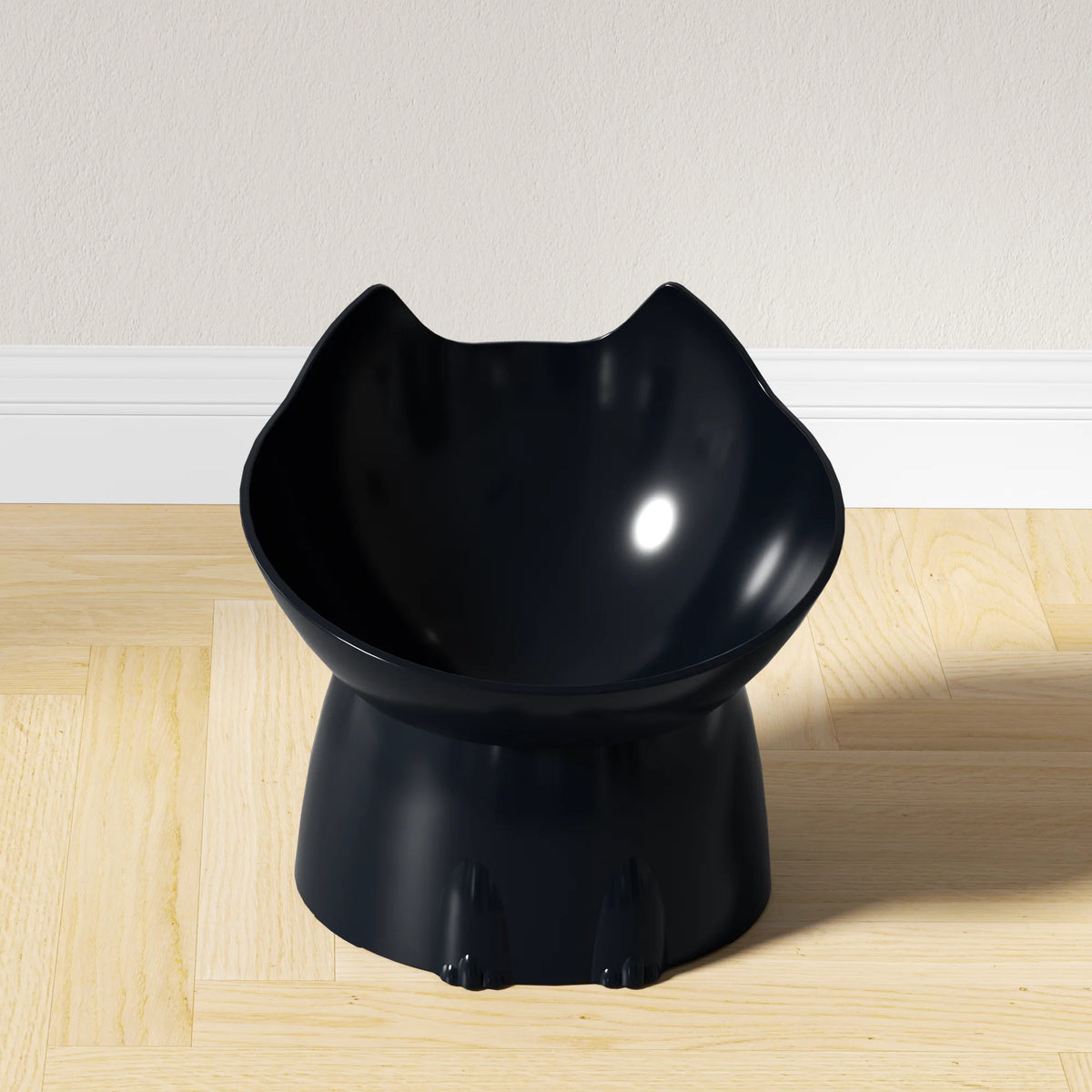 Elevated Cat Bowl 1-Pack – Anti-Tip Raised Pet Feeder with Tilted Edge for Neck Protection