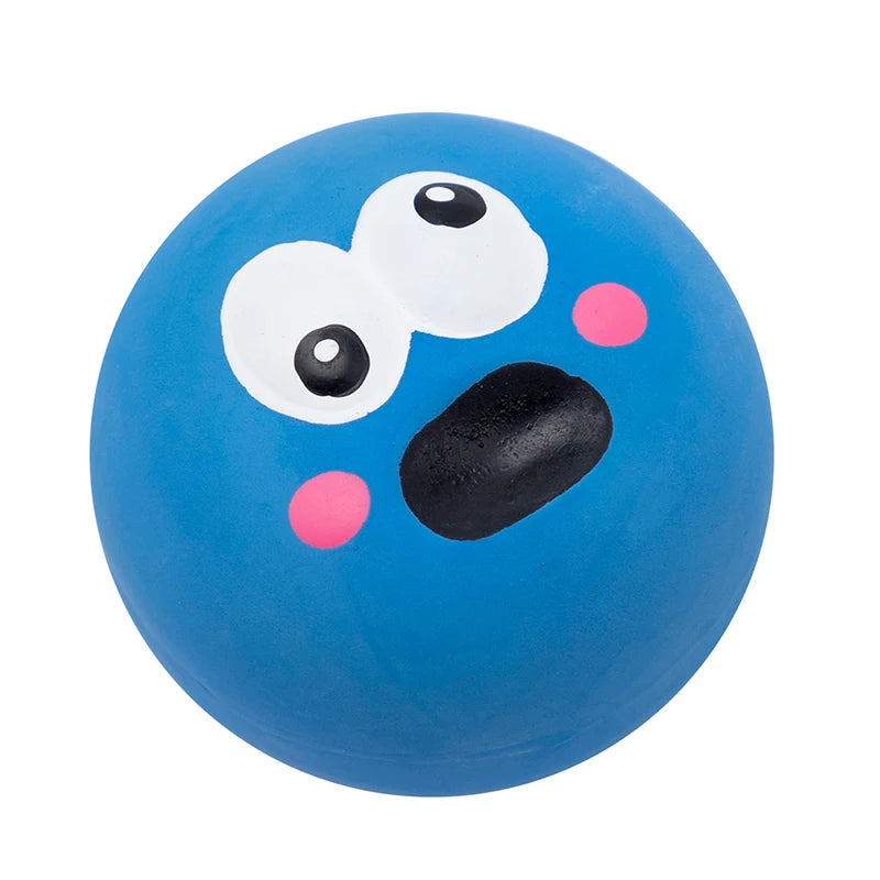 Dog Squeaky Chew Ball - Bite-Resistant Rubber Dental Cleaning Toy