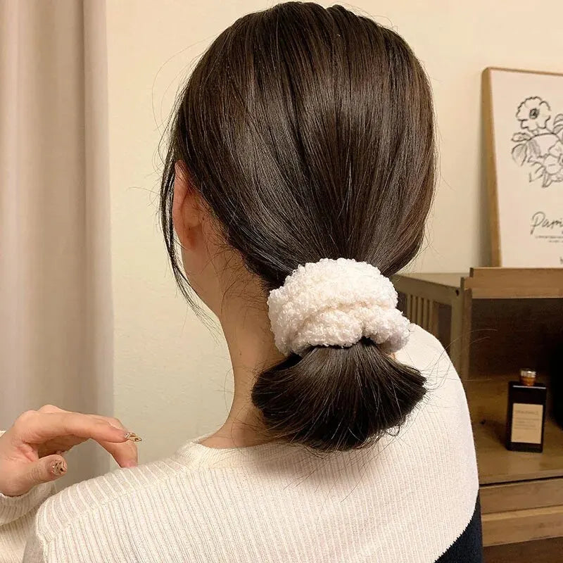 Plush Cotton-Blend Scrunchies Set 7 or 21 Pack - Elastic Hair Ties & Ponytail Holders for Women & Girls