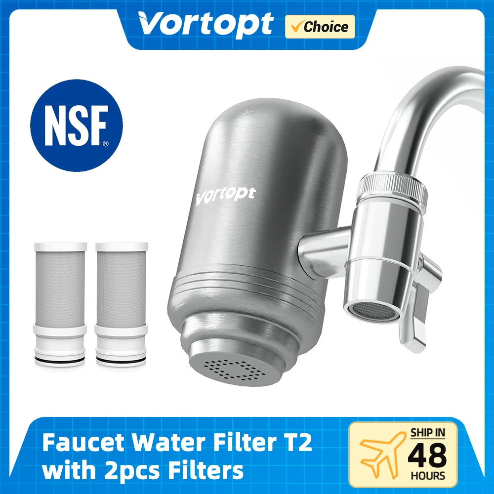 2-Pack Faucet Water Filter Replacement – 5-Stage Drinking Water Purifier for Kitchen & Home, 400 Gallon Capacity