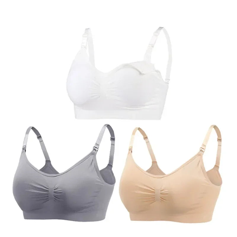 3-Pack Maternity Nursing Bras – Soft Wire-Free Breastfeeding Bra for Pregnancy & Nursing