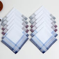12-Pack Men's Pure Cotton Pocket Handkerchiefs, 17 in (43 cm) Square, Soft Sweat-Wiping Groom Gift
