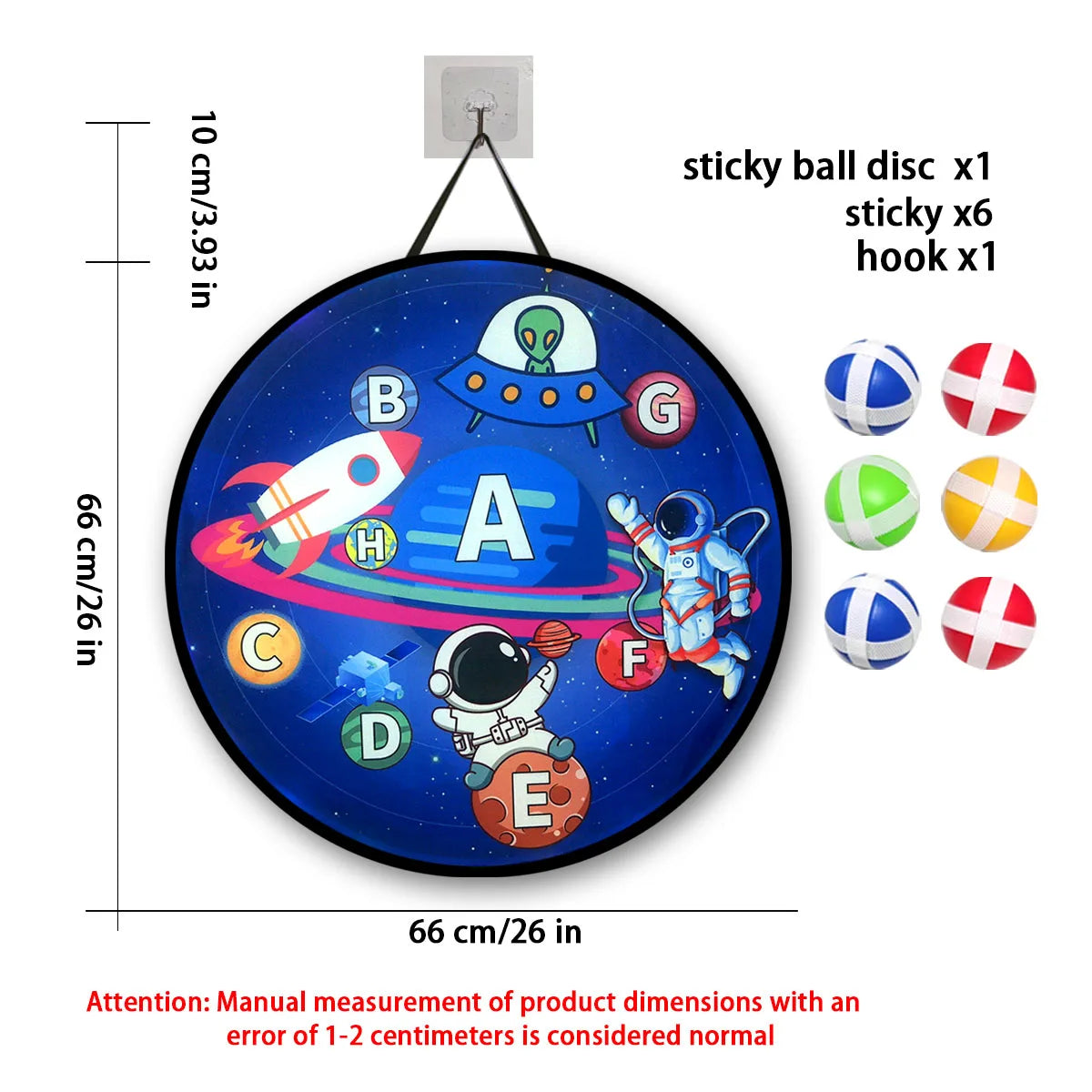 12-Pack Sticky Ball Dart Disc Set – 36 cm (14.2 in) Suction Sticky Balls for Kids, Indoor & Outdoor Party Game, Birthday Gift