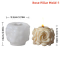 3D Rose Pillar Silicone Candle Mold – Geometric Flower Column for DIY Candles, Soap & Plaster Crafts