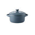 Porcelain Double-Handle Ceramic Bowl with Lid — Microwave & Steam Safe (13×7.5×9.8 cm | 5.12×2.95×3.86 in) for Steamed Eggs, Pudding & Soup
