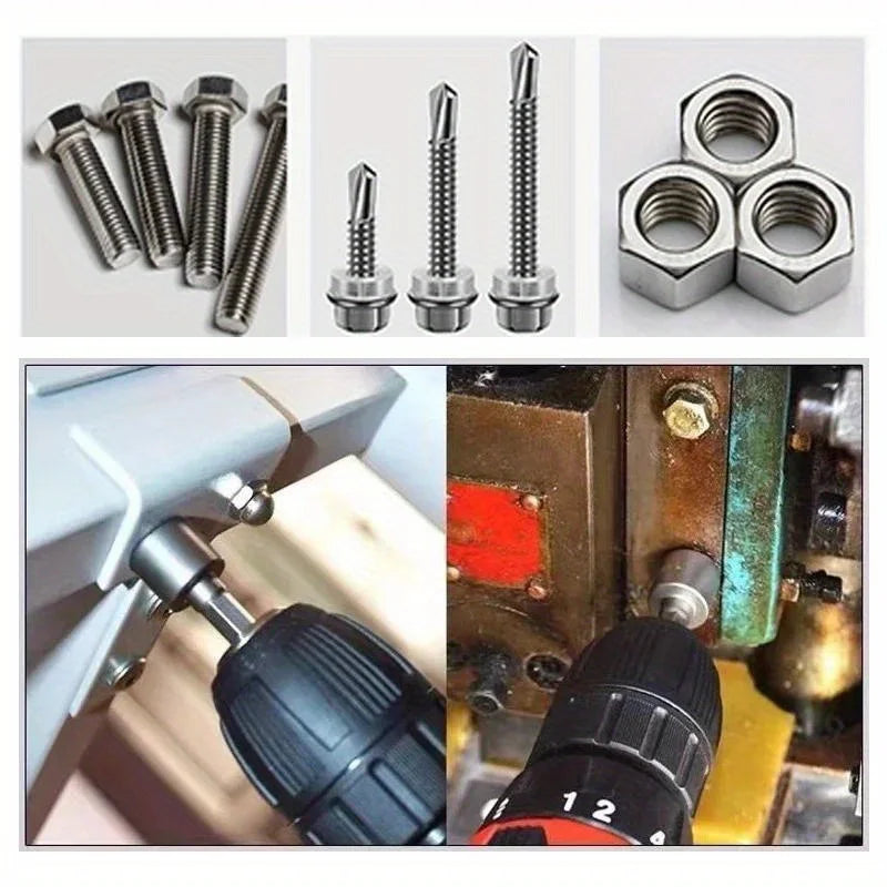 Hex Socket Nut Driver Bit Set – 9/14/23-Piece 5mm–13mm (0.19–0.51in) Sockets | 1/4" (6.35mm) Hex Shank for Power Drills & Screwdrivers
