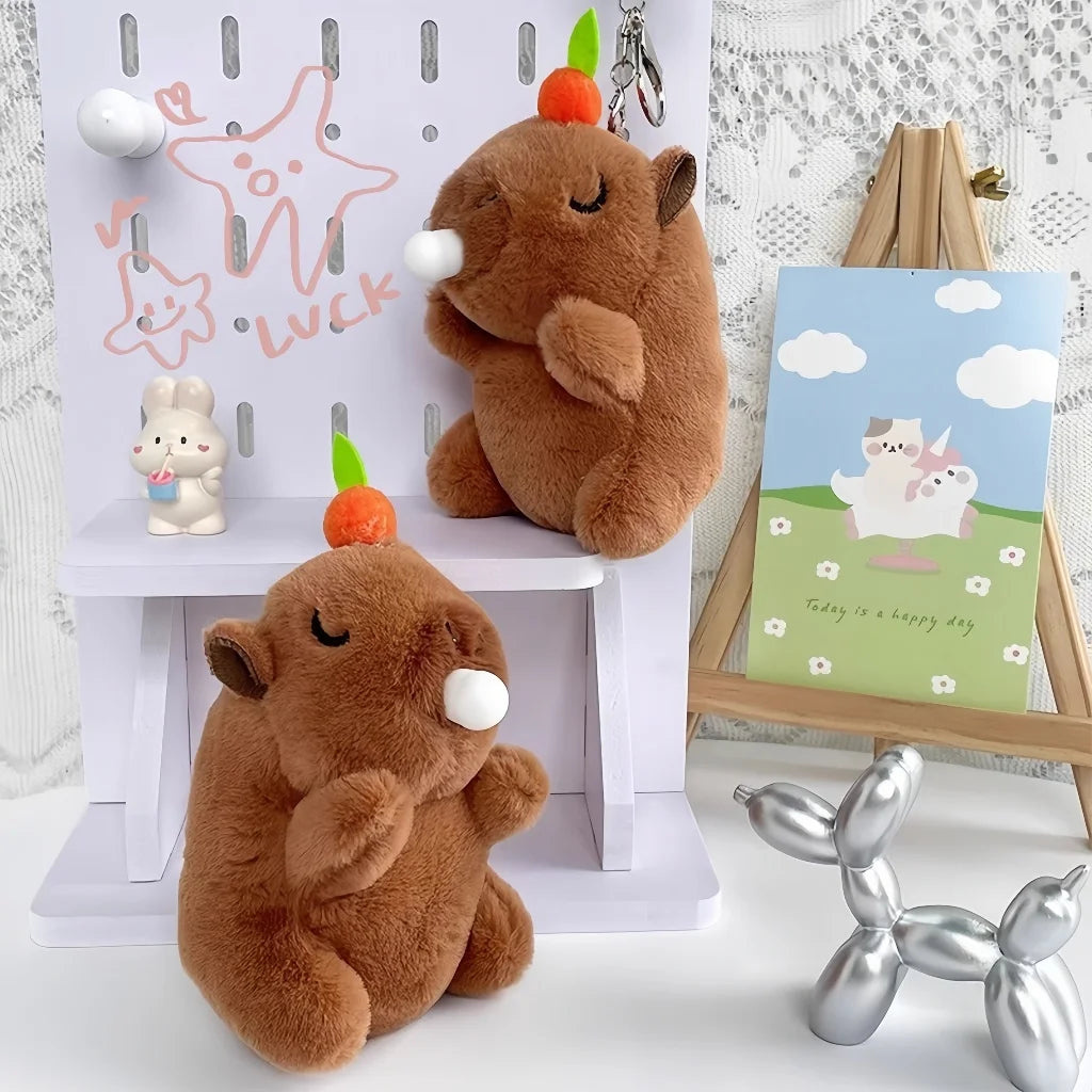 Interactive Capybara Plush Toy - Bubble-Blowing Stress Relief Stuffed Animal Gift for Adults & Couples