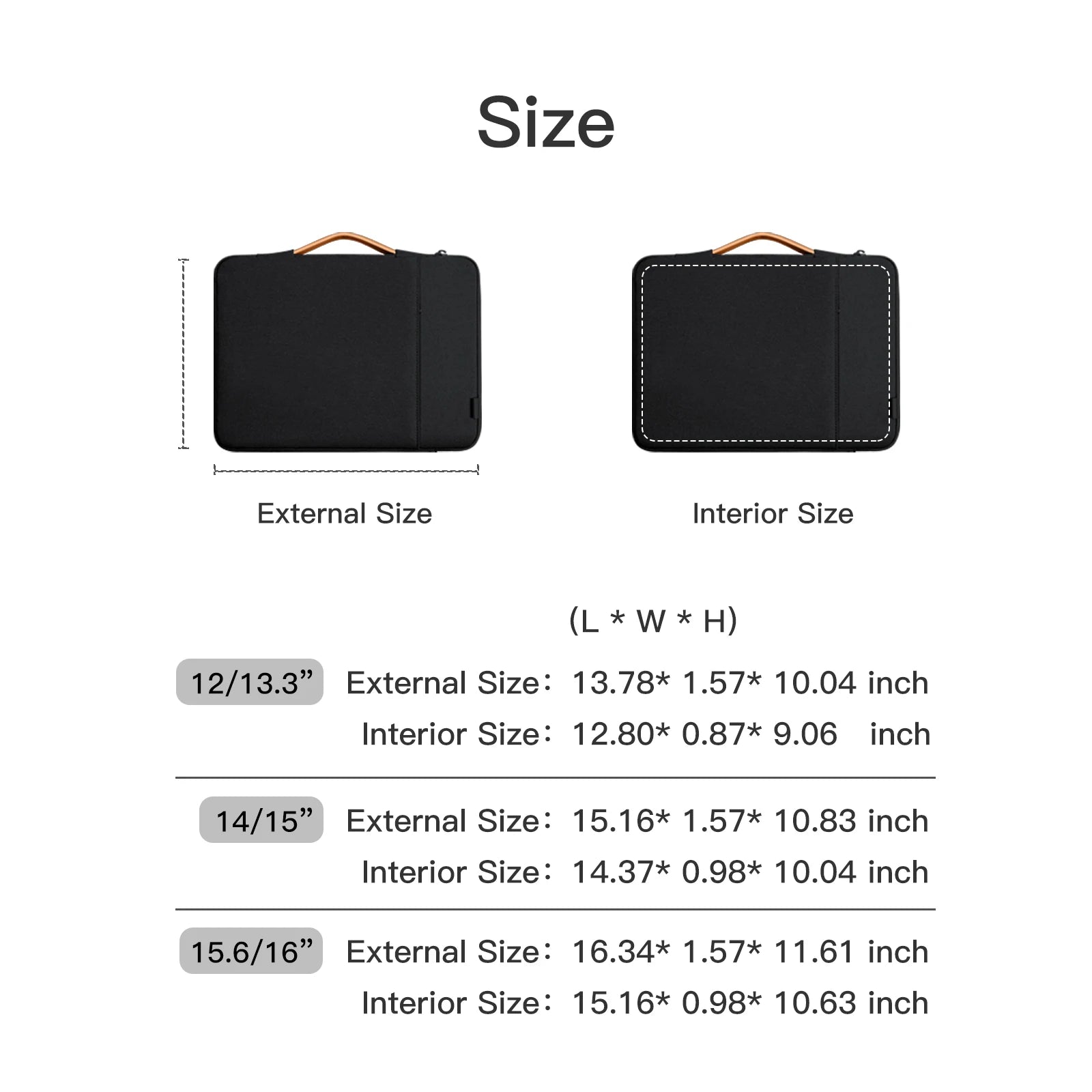 Padded Polyester Laptop Sleeve – Fits 12–16 in (30–41 cm) Laptops | 13.3, 14, 15.6 in Notebook Carrying Case