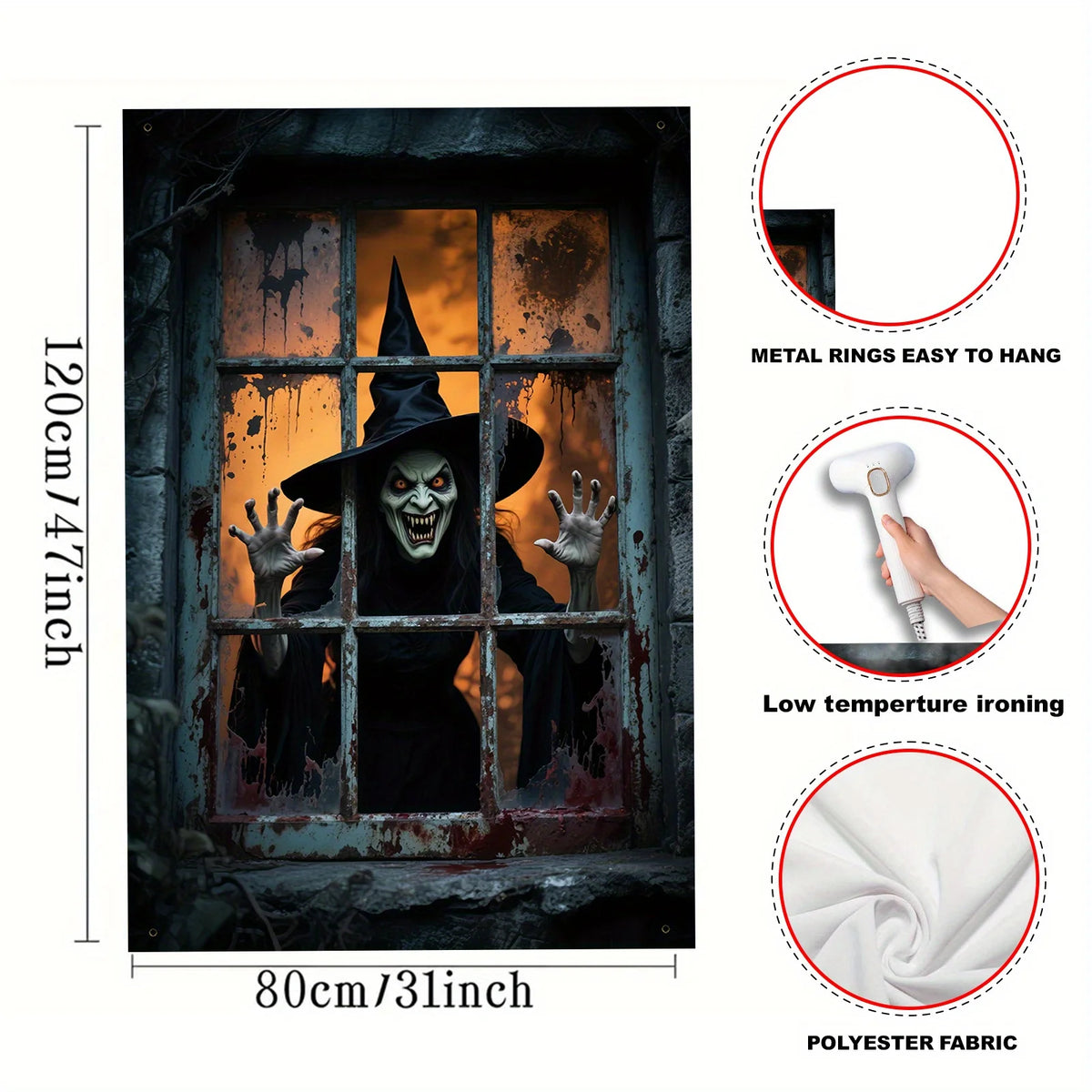 Halloween witch party banner, view 3