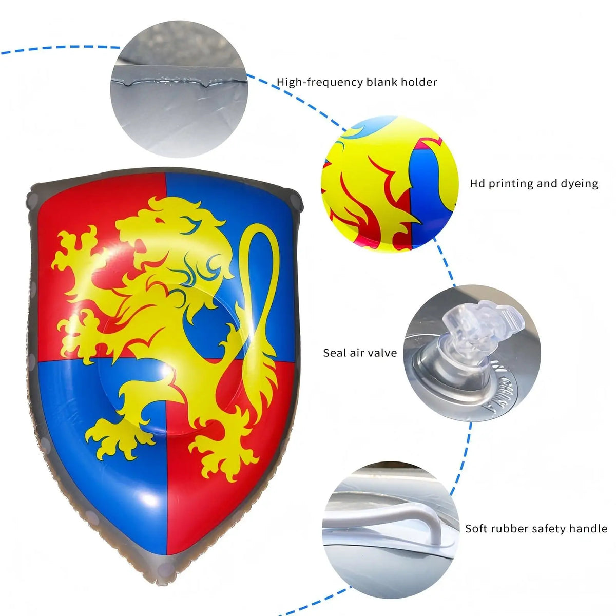 Inflatable Sword & Shield Set for Kids - 24in/60cm Sword & 18in/30cm Shield | 1 or 6-Pack Knight Party Favors