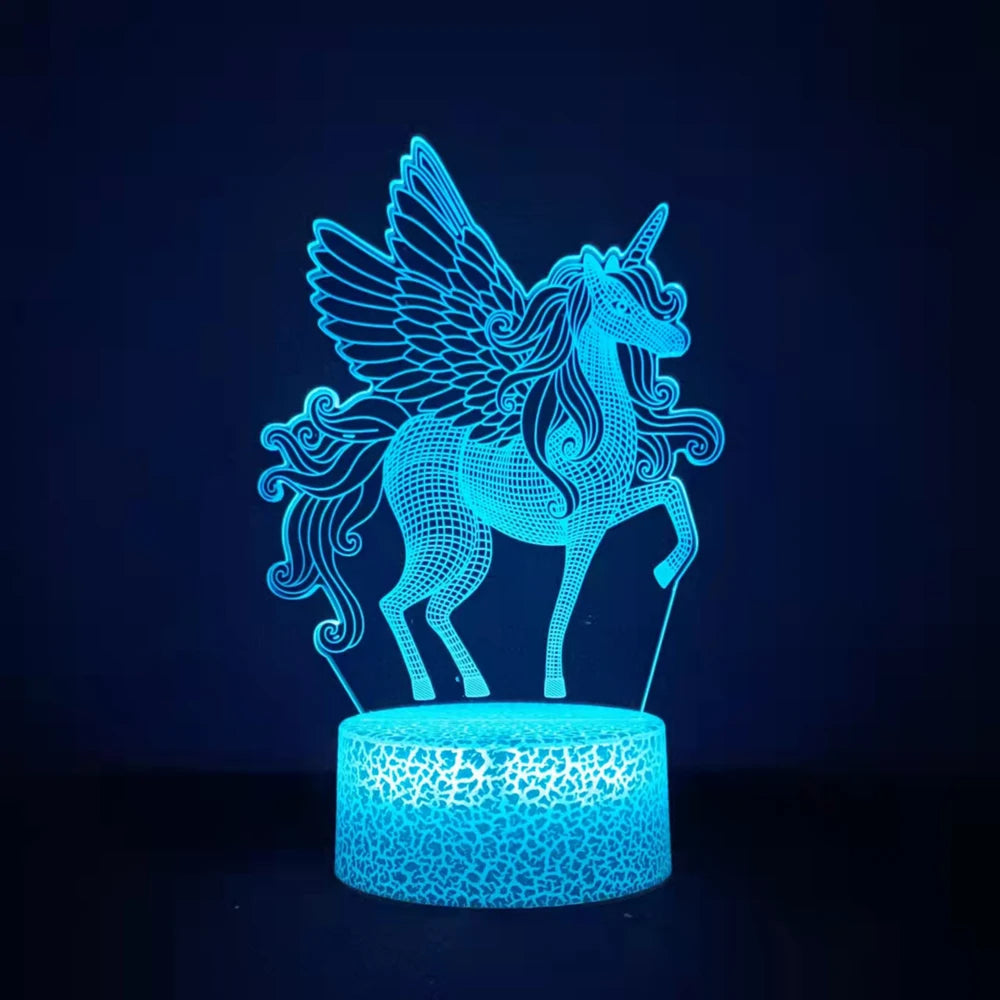 3D LED Unicorn Night Light - 16 Colors, Remote & Touch Control | Kids Night Lamp Gift