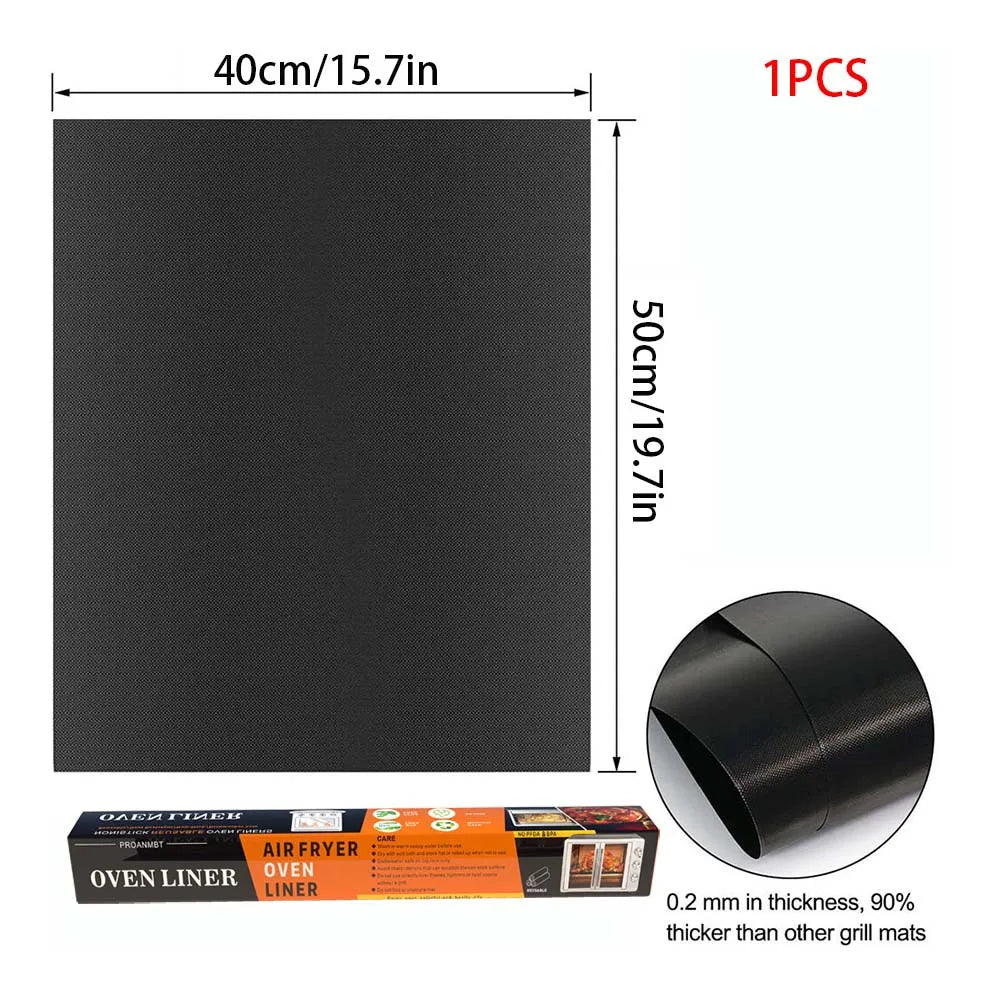 Reusable Non-Stick PTFE Grill & Oven Liner Mat — Heat-Resistant Baking & BBQ Mat