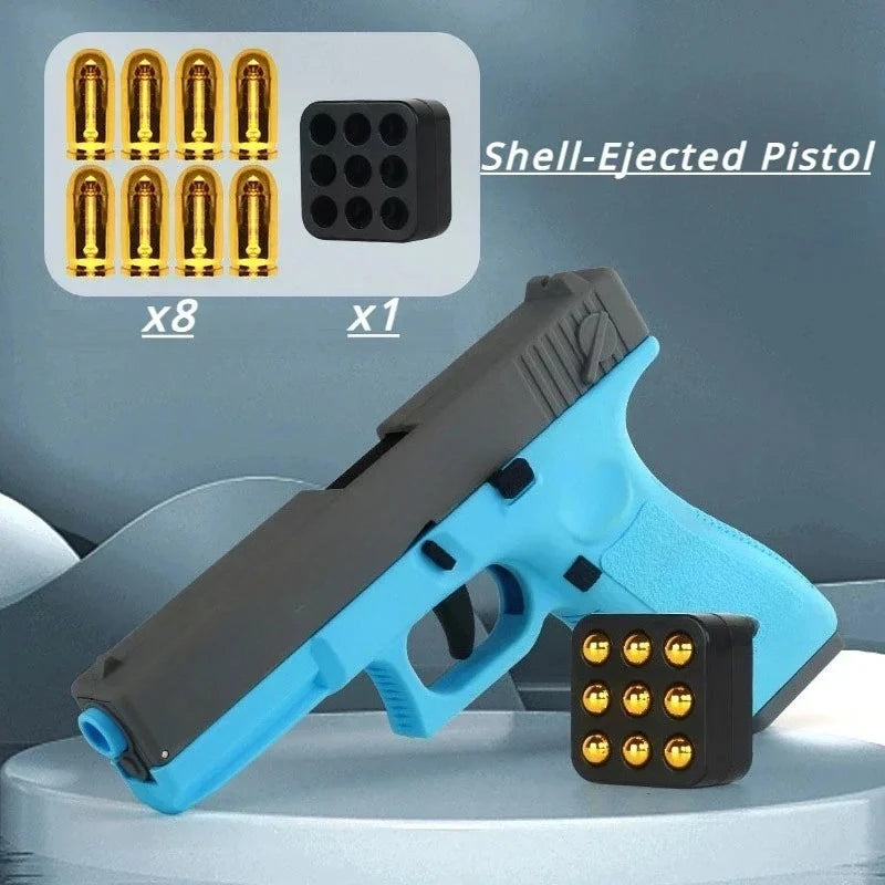Automatic Shell Ejection Toy Pistol Blaster - Realistic CS Game Prop for Kids & Adults