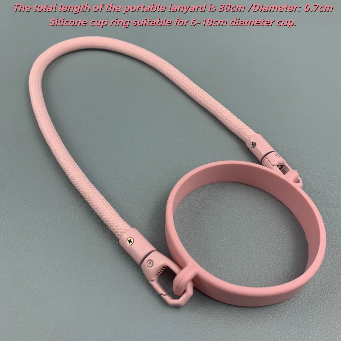 Silicone Cup Handle Strap – Portable Water Bottle Sling Carrier for Insulated Bottles, Camping & Hiking