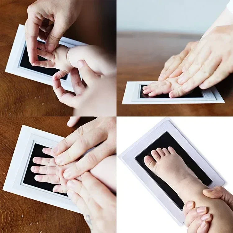 Baby Handprint & Footprint Ink Pad Kit — No-Touch Non-Toxic Inkless Stamp for Newborns, Pets & Keepsakes