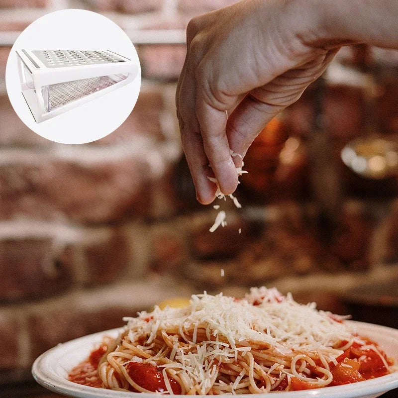 Stainless Steel Double-Sided Vegetable & Cheese Grater with Catch Container