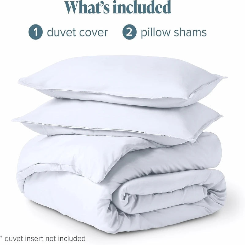Brushed Microfiber 3-Piece Duvet Cover Set - Fits 1.0–2.2 m (3.3–7 ft) Blankets, Corner Ties & Hidden Closure, Machine Washable