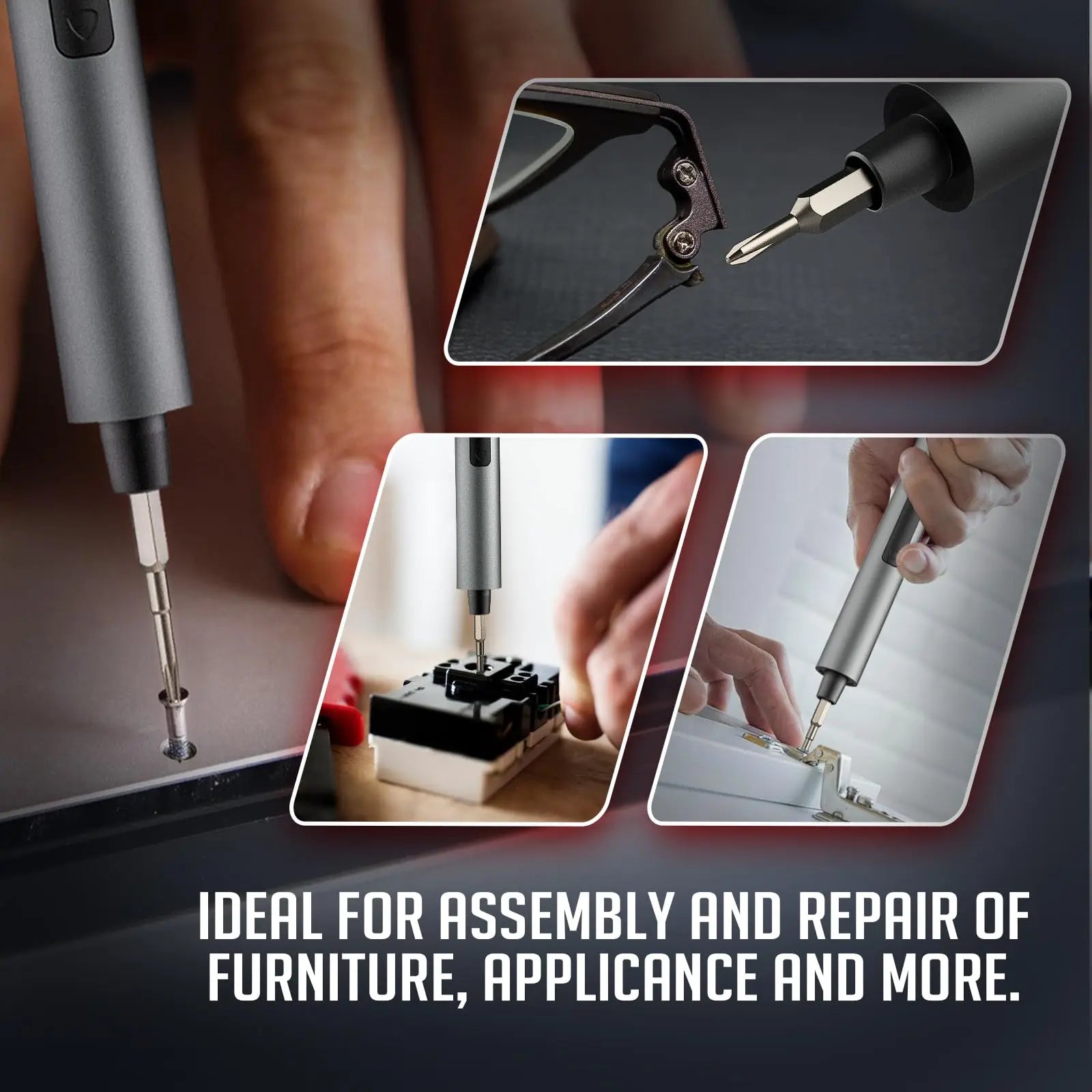 75-in-1 Cordless Precision Electric Screwdriver Set with LED Light and USB-C Charging, Magnetic Repair Kit for PC, iPhone, Camera, Watch, Glasses