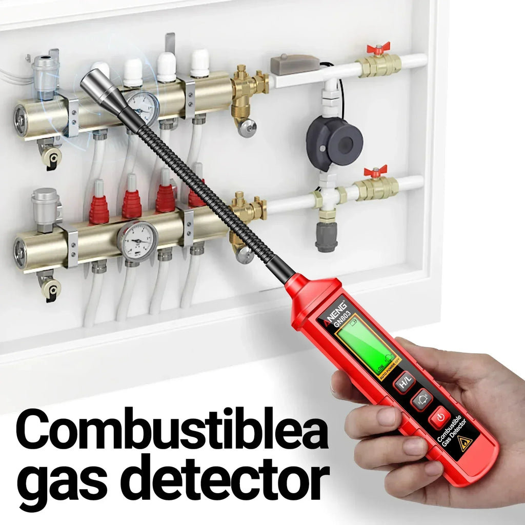 Handheld Methane & Combustible Gas Leak Detector — Portable Gas Concentration Meter with LCD, Audible Alarm & Vibration
